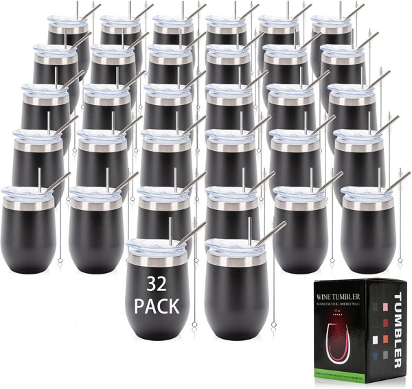 Black wine tumblers